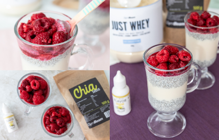 Fitness Recipe – Protein Pudding with Chia Seeds and Raspberries