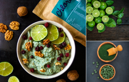 Fitness recipe: Green protein porridge with Chlorella with only 4 ingredients