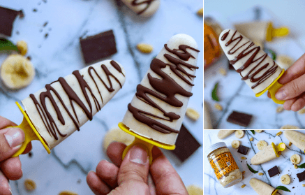 Frozen fitness recipe: Curd-banana popsicles with peanut butter