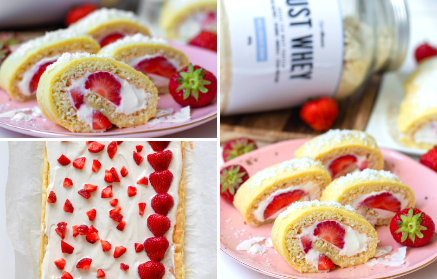 Fitness recipe: Puffy strawberry-protein roll with coconut