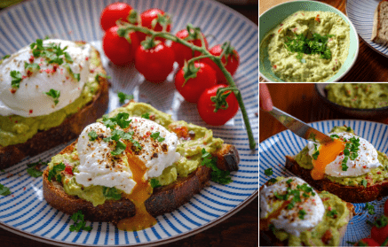 Fitness recipe: Bread with avocado spread and poached egg