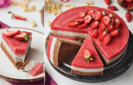 Fitness recipe: No-bake vegan strawberry cake