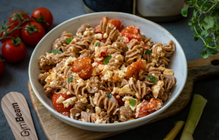 Fitness Recipe: Whole-Grain Pasta with Feta Cheese and Cherry Tomatoes