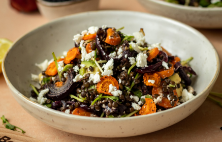 Fitness Recipe: Light Lentil Salad with Roasted Carrots, Avocado and Feta Cheese