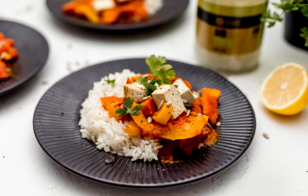 Fitness Recipe: Pumpkin Curry with Pan-Fried Tofu and Jasmine Rice