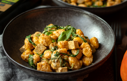 Fitness Recipe: Pumpkin Gnocchi with Tofu and Spinach