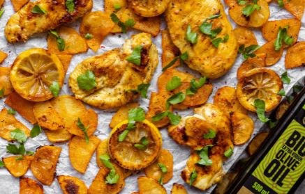 Fitness Recipe: Baked Honey & Lemon Chicken with Potatoes