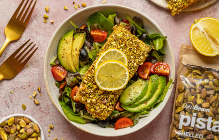 Fitness Recipe: Pistachio-Crusted Salmon with Salad
