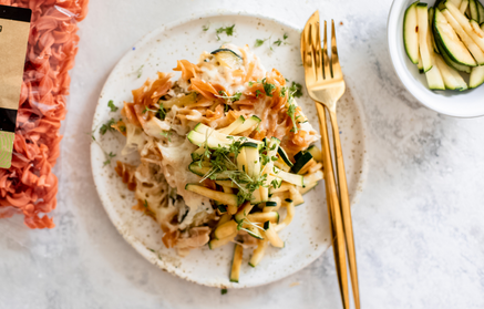 Fitness Recipe: Baked Pasta with Chicken and Zucchini