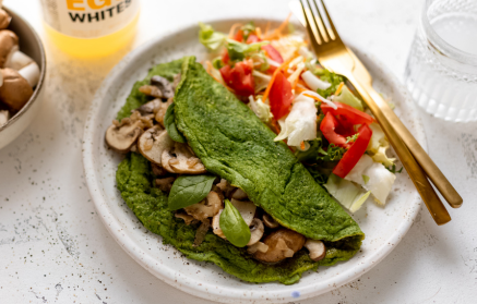 Fitness Recipe: Spinach Omelette Stuffed with Mushrooms