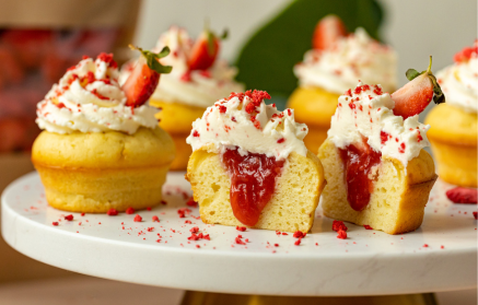 Fitness Recipe: Vanilla Cupcakes with Strawberries and Cream