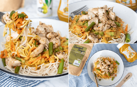 Fitness recipe: Oriental curry pasta with chicken and vegetables