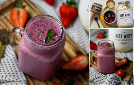Fitness recipe: Refreshing protein smoothie from forest fruit